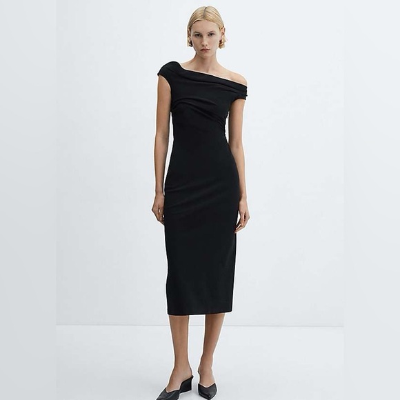 MANGO off shoulder black formal dress, Size 10! - Picture 1 of 6